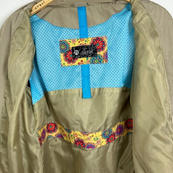 Nuage Tan Beige Trench Coat Size Medium Full Zipper Pockets Neutral Minimalist M - Picture 7 of 10